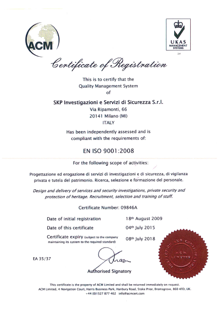 Certificazioni SKP Group